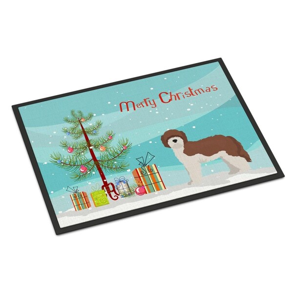 Carolines Treasures 18 x 27 in. Sheepadoodle Christmas Tree Indoor or Outdoor Mat CK3867MAT - main